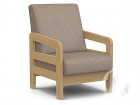 Кресло отдыха Вега-34 (бук лак/UNO CARAMEL) в Нижней Пойме - nizhnyaya-pojma.katalogmebeli.com | фото