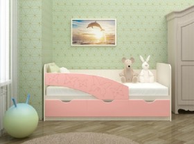 Кровать Бабочки 1,6м (Розовый металлик) в Нижней Пойме - nizhnyaya-pojma.katalogmebeli.com | фото