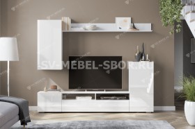 Мебель для гостиной МГС 4 (Белый/Белый глянец) в Нижней Пойме - nizhnyaya-pojma.katalogmebeli.com | фото